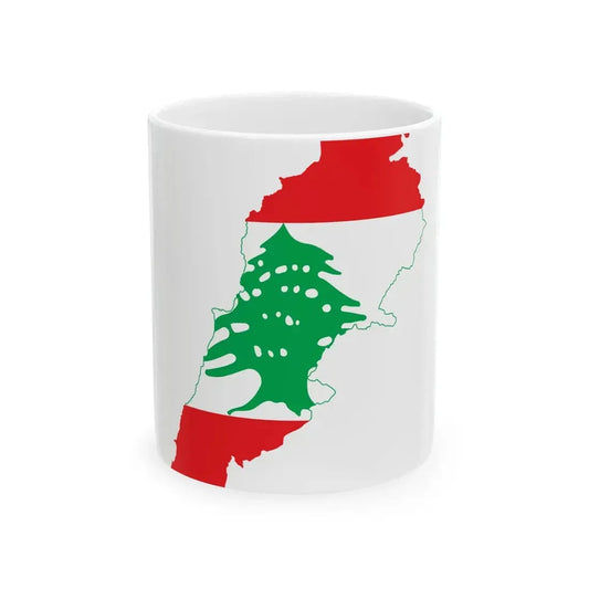 Flag-map of Lebanon (Lebanon) White Coffee Mug 11oz - Go Mug Yourself