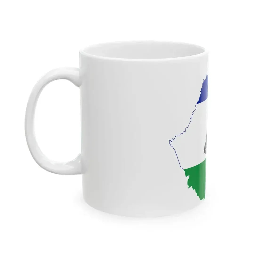 Flag map of Lesotho (Lesotho) White Coffee Mug - Go Mug Yourself