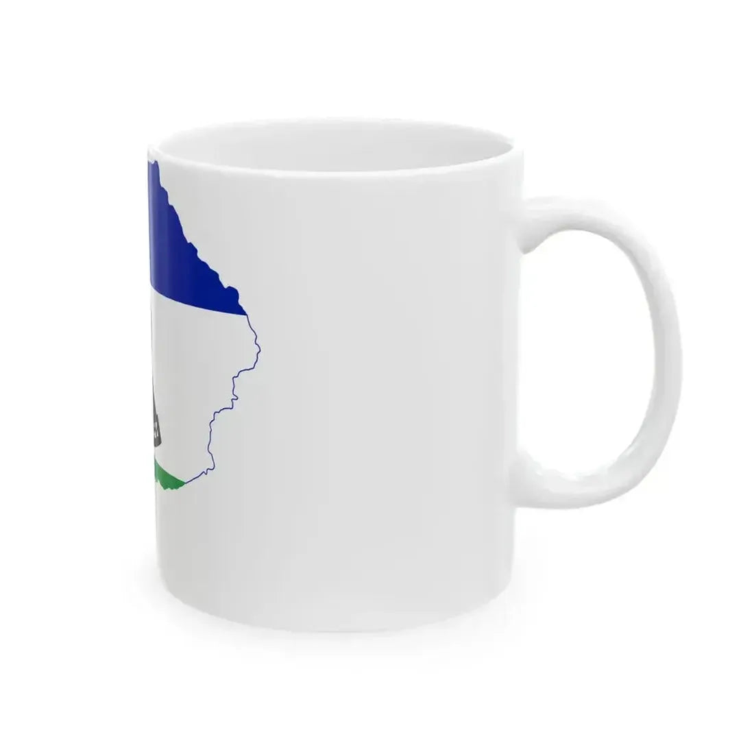 Flag map of Lesotho (Lesotho) White Coffee Mug - Go Mug Yourself