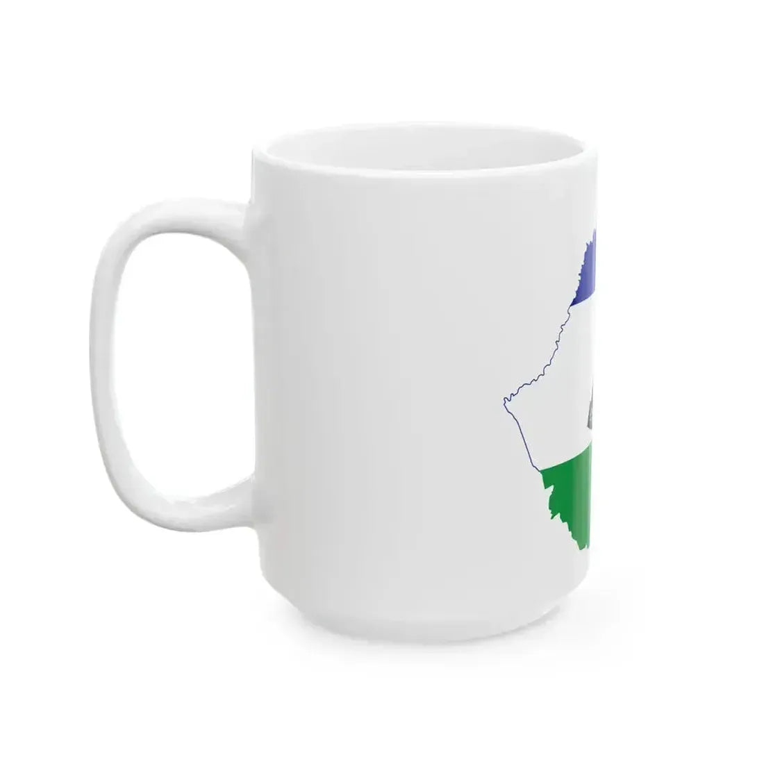 Flag map of Lesotho (Lesotho) White Coffee Mug - Go Mug Yourself