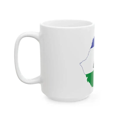 Flag map of Lesotho (Lesotho) White Coffee Mug - Go Mug Yourself