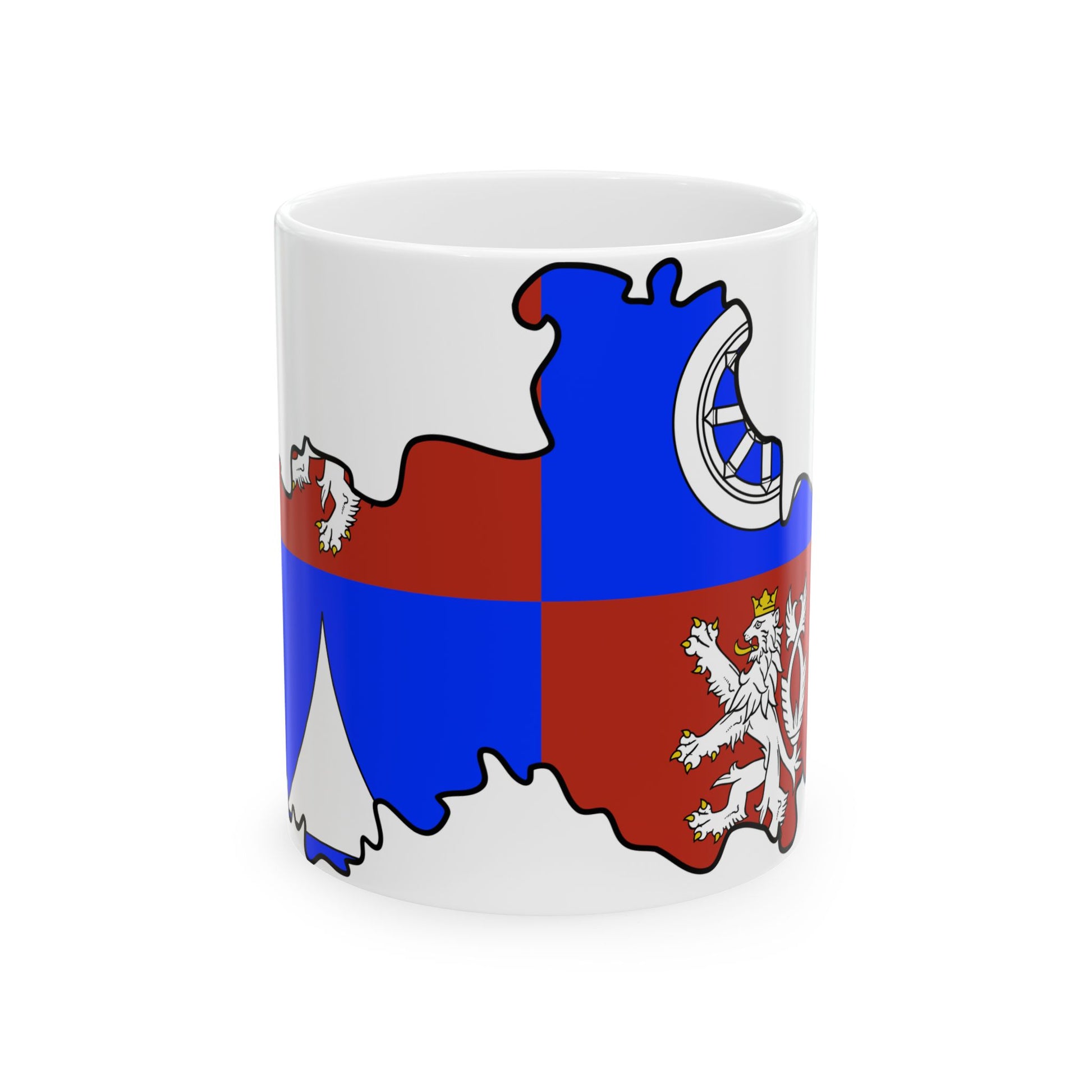 Flag-map of Liberec Region (Czech Republic) White Coffee Mug-11oz-Go Mug Yourself