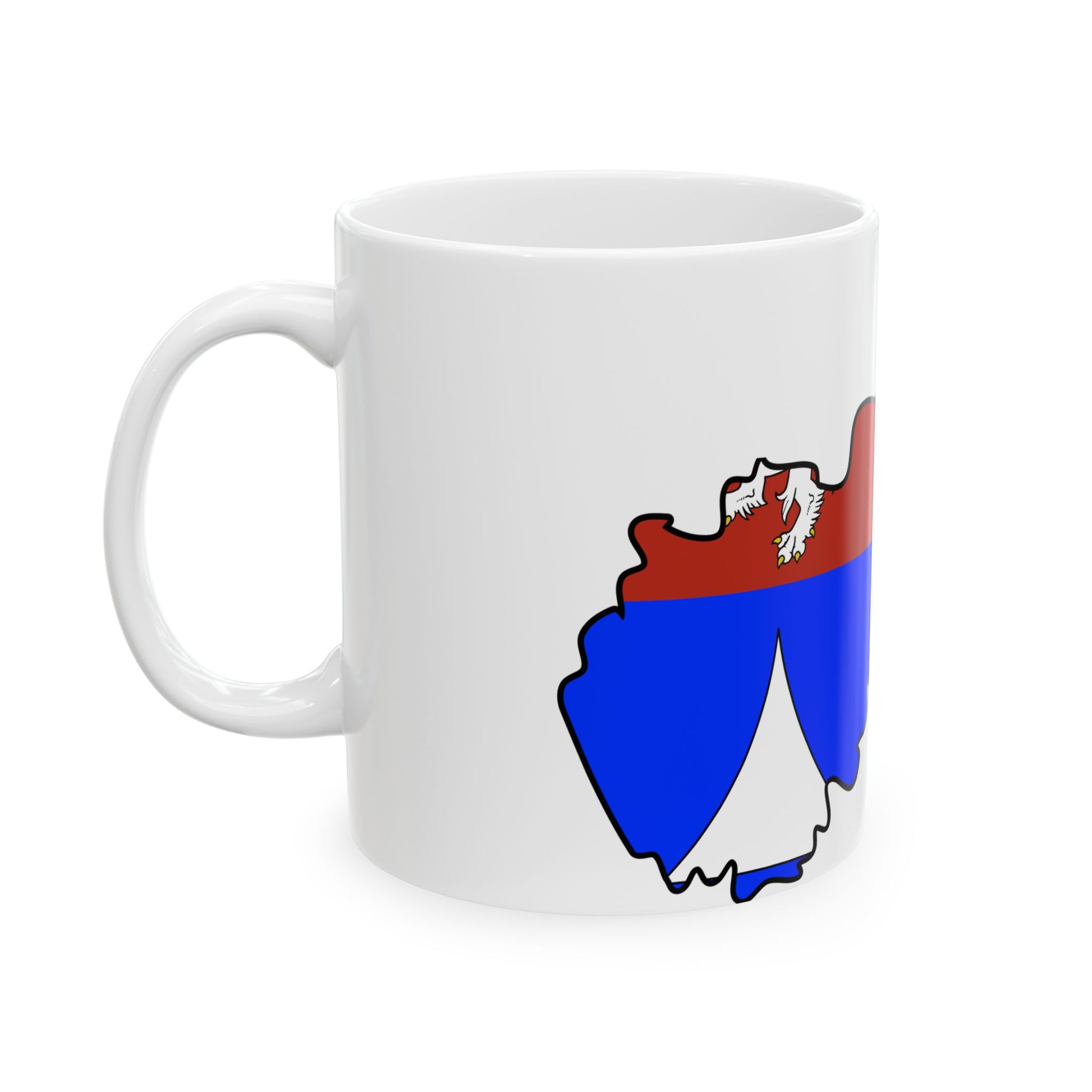 Flag-map of Liberec Region (Czech Republic) White Coffee Mug-Go Mug Yourself