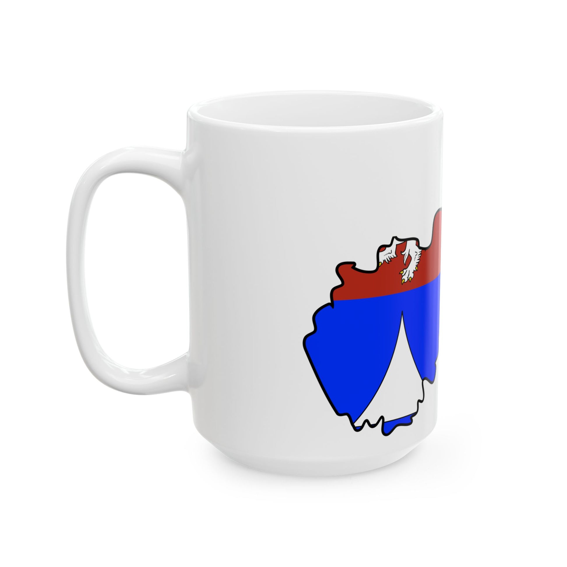 Flag-map of Liberec Region (Czech Republic) White Coffee Mug-Go Mug Yourself