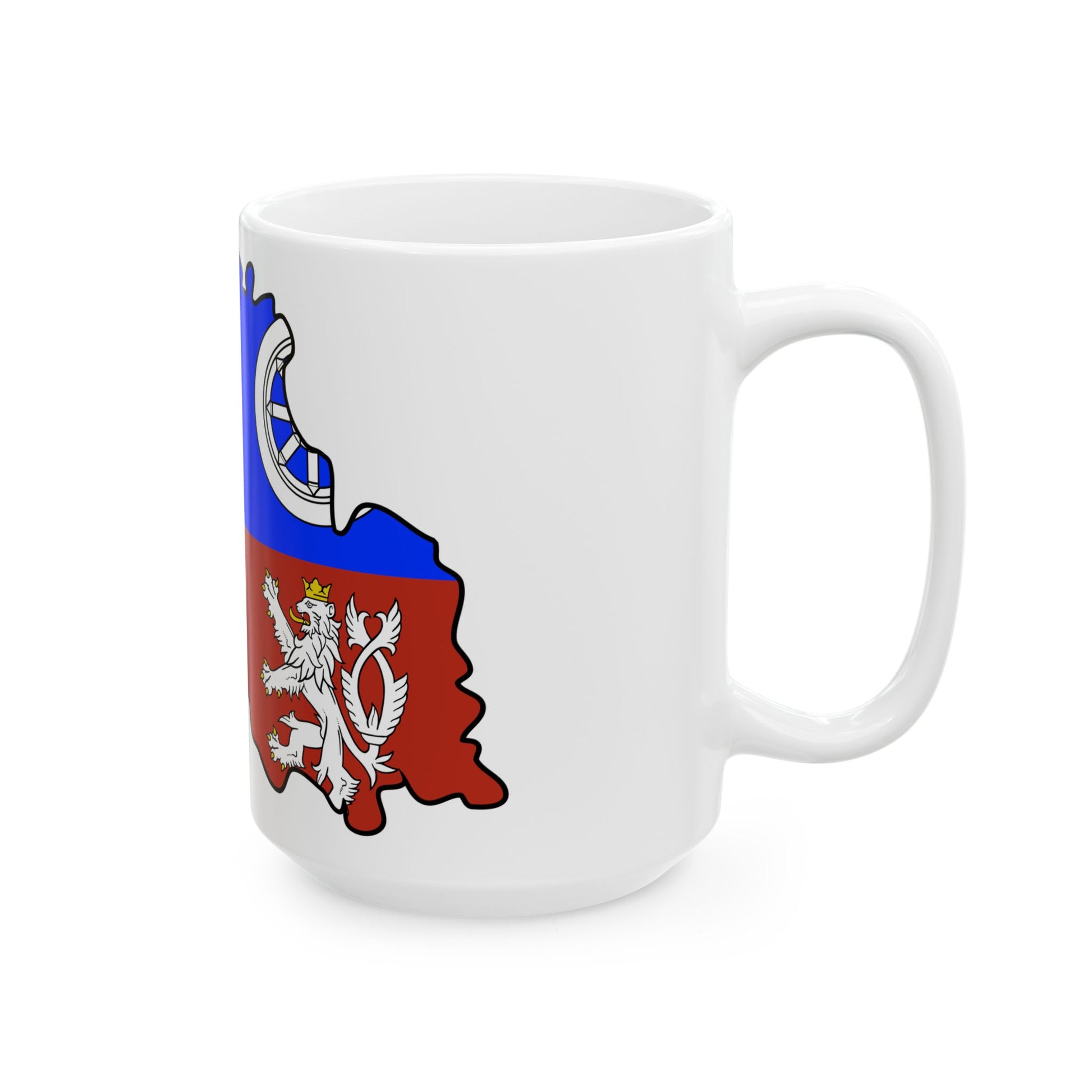 Flag-map of Liberec Region (Czech Republic) White Coffee Mug-Go Mug Yourself