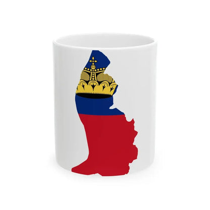 Flag-map of Liechtenstein (Liechtenstein) White Coffee Mug 11oz - Go Mug Yourself
