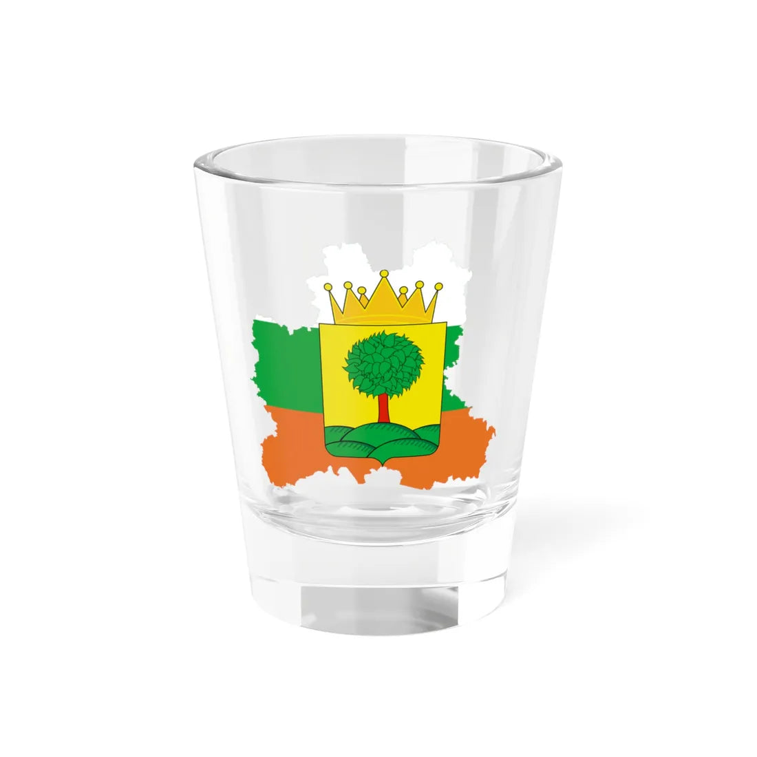 Flag-map of Lipetsk Oblast 2003 (Russia) Shot Glass 1.5oz 1.5oz - Go Mug Yourself