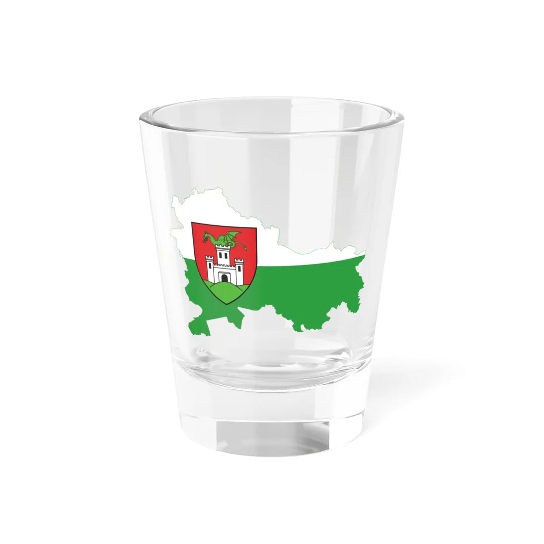 Flag-map of Ljubljana (Slovenia) Shot Glass 1.5oz 1.5oz - Go Mug Yourself