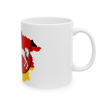 Flag map of Lower Saxony (Germany) White Coffee Mug-Go Mug Yourself