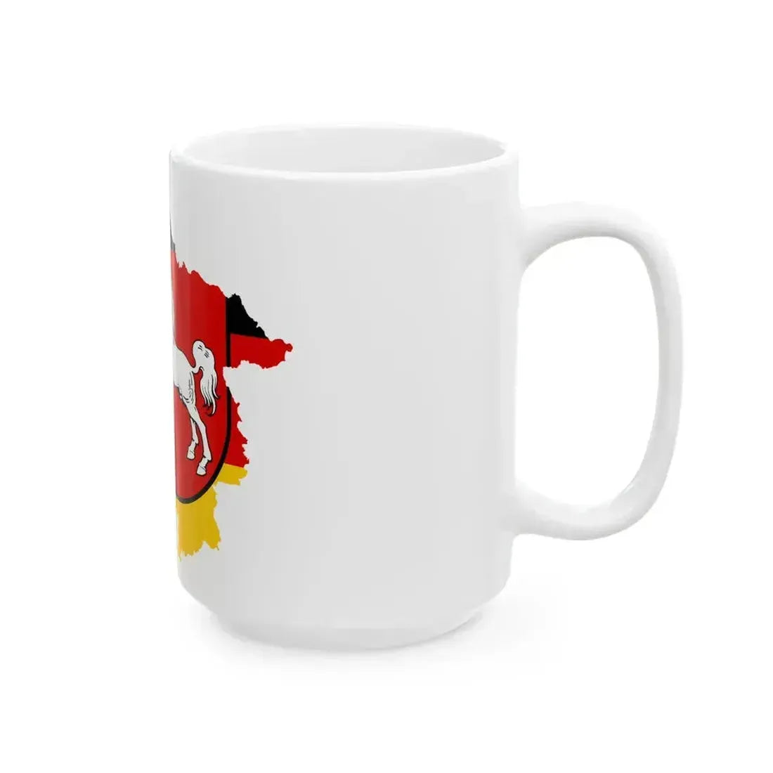 Flag map of Lower Saxony (Germany) White Coffee Mug - Go Mug Yourself