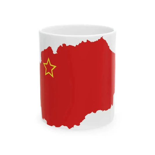 Flag map of Macedonia 1963-1991 (North Macedonia) White Coffee Mug 11oz - Go Mug Yourself