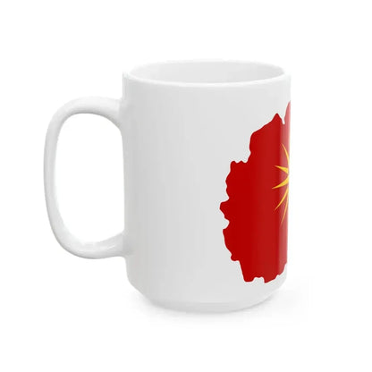 Flag map of Macedonia 1992-1995 (North Macedonia) White Coffee Mug - Go Mug Yourself