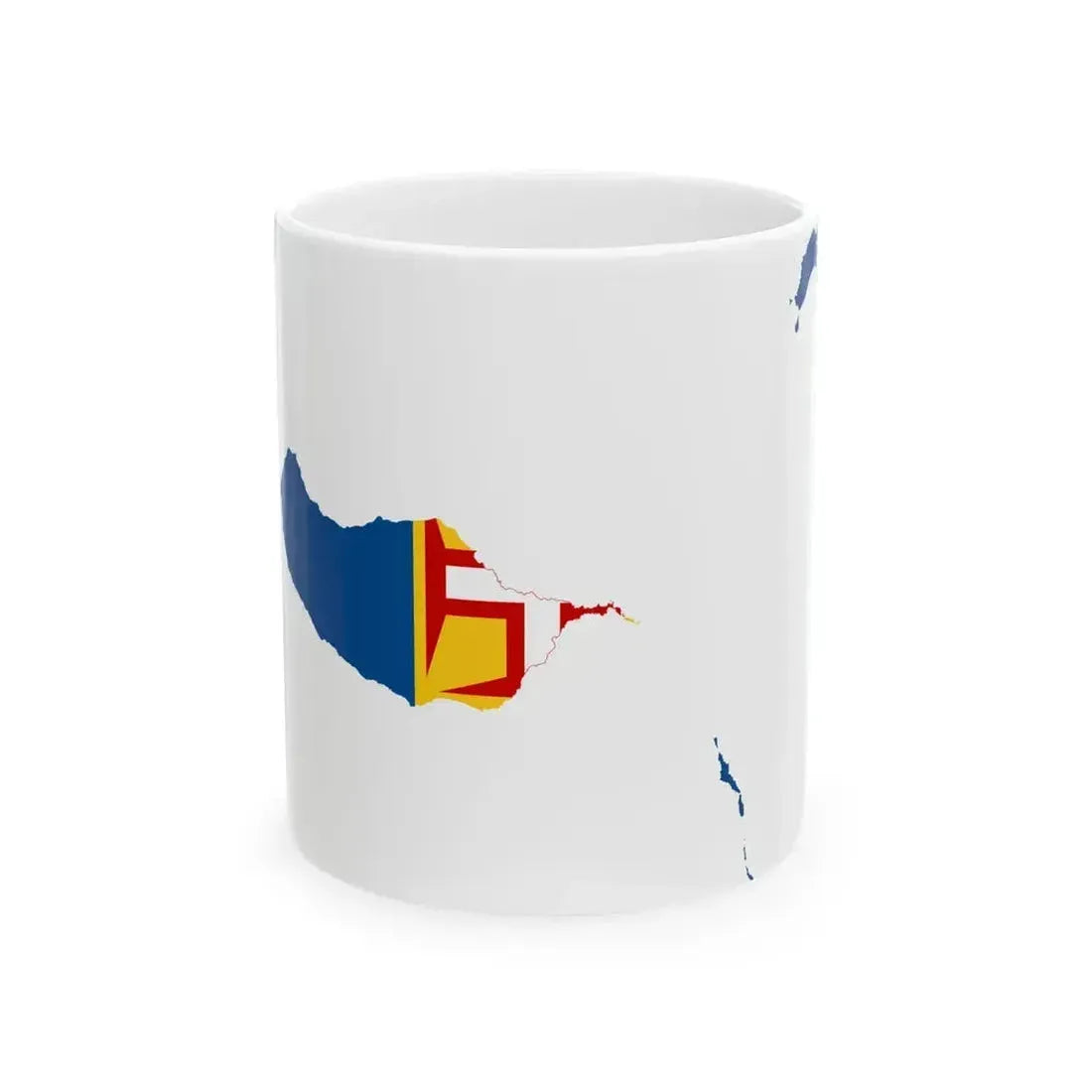 Flag map of Madeira (Portugal) White Coffee Mug 11oz - Go Mug Yourself