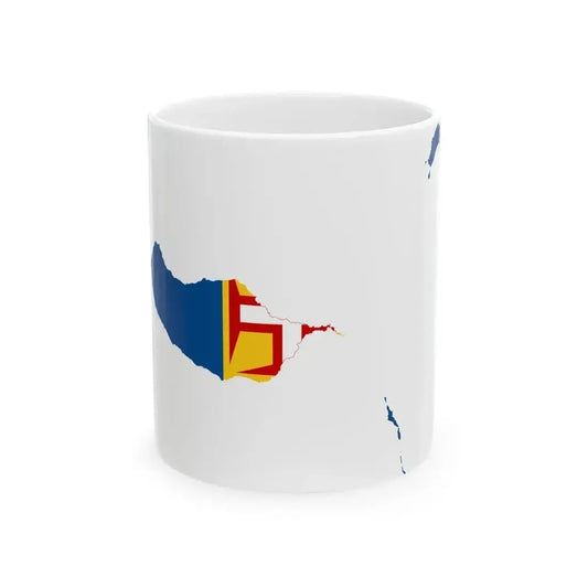 Flag map of Madeira (Portugal) White Coffee Mug 11oz - Go Mug Yourself