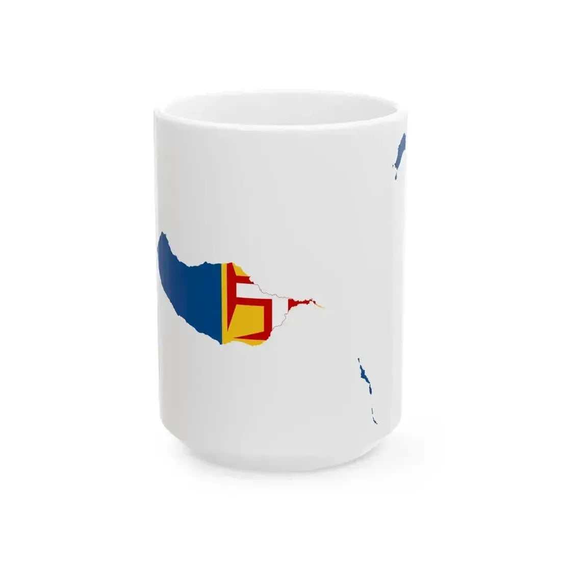 Flag map of Madeira (Portugal) White Coffee Mug 15oz - Go Mug Yourself