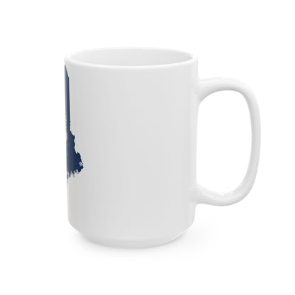 Flag map of Maine (United States) White Coffee Mug-Go Mug Yourself