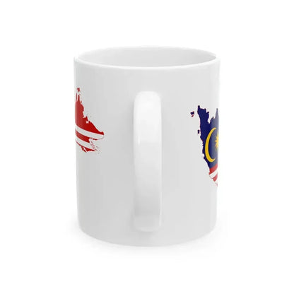 Flag map of Malaysia (Malaysia) White Coffee Mug - Go Mug Yourself