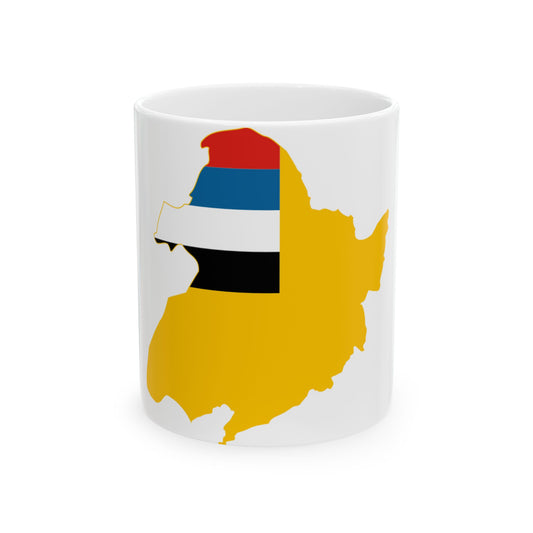 Flag map of Manchukuo 1932-1945 (China) White Coffee Mug-11oz-Go Mug Yourself
