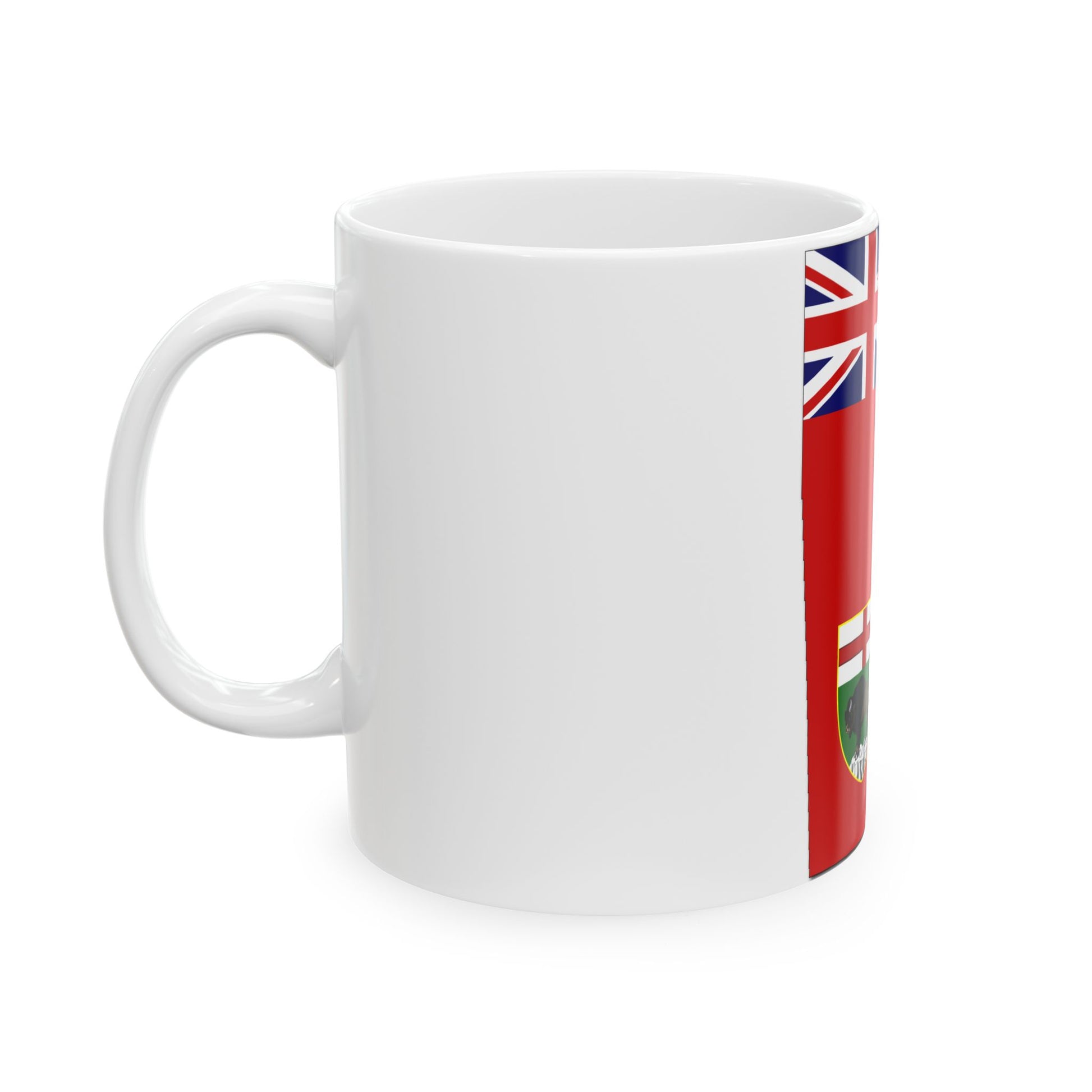 Flag-map of Manitoba (Canada) White Coffee Mug-Go Mug Yourself