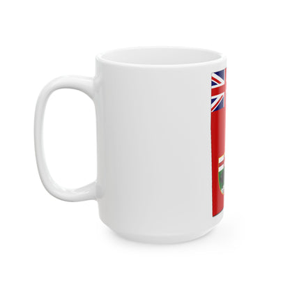 Flag-map of Manitoba (Canada) White Coffee Mug-Go Mug Yourself