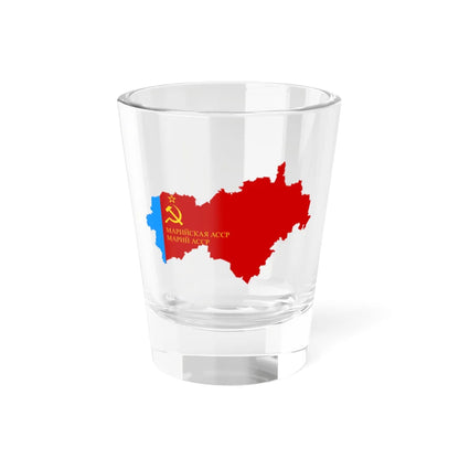 Flag-map of Mari ASSR (Russia) Shot Glass 1.5oz 1.5oz - Go Mug Yourself