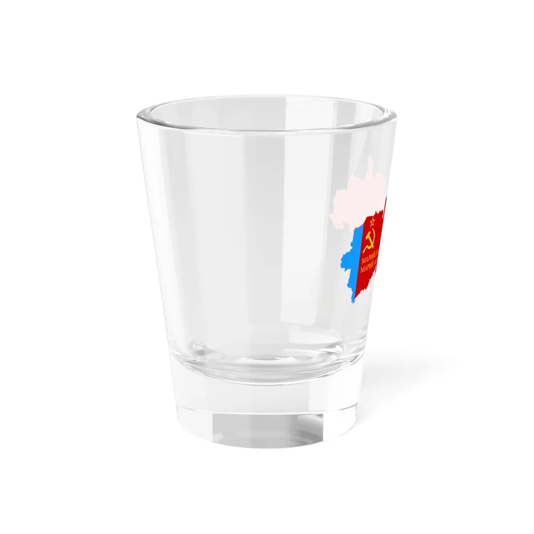 Flag-map of Mari ASSR (Russia) Shot Glass 1.5oz - Go Mug Yourself