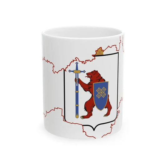 Flag-map of Mari El (Russia) White Coffee Mug 11oz - Go Mug Yourself