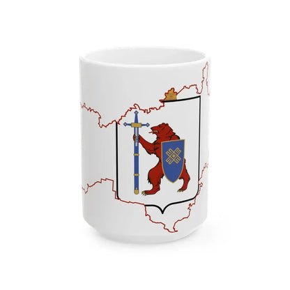 Flag-map of Mari El (Russia) White Coffee Mug 15oz - Go Mug Yourself