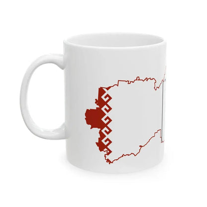 Flag-map of Mari El (Russia) White Coffee Mug - Go Mug Yourself