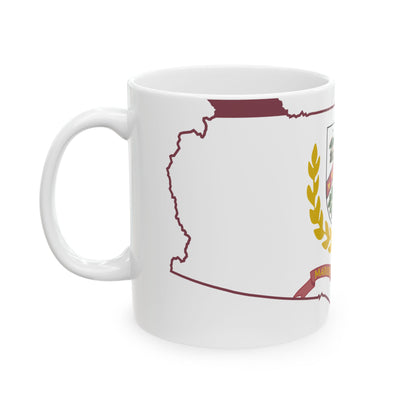 Flag map of Marion County West Virginia (United States) White Coffee Mug-Go Mug Yourself
