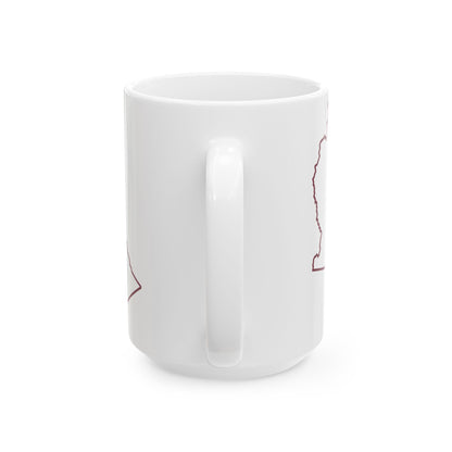 Flag map of Marion County West Virginia (United States) White Coffee Mug-Go Mug Yourself