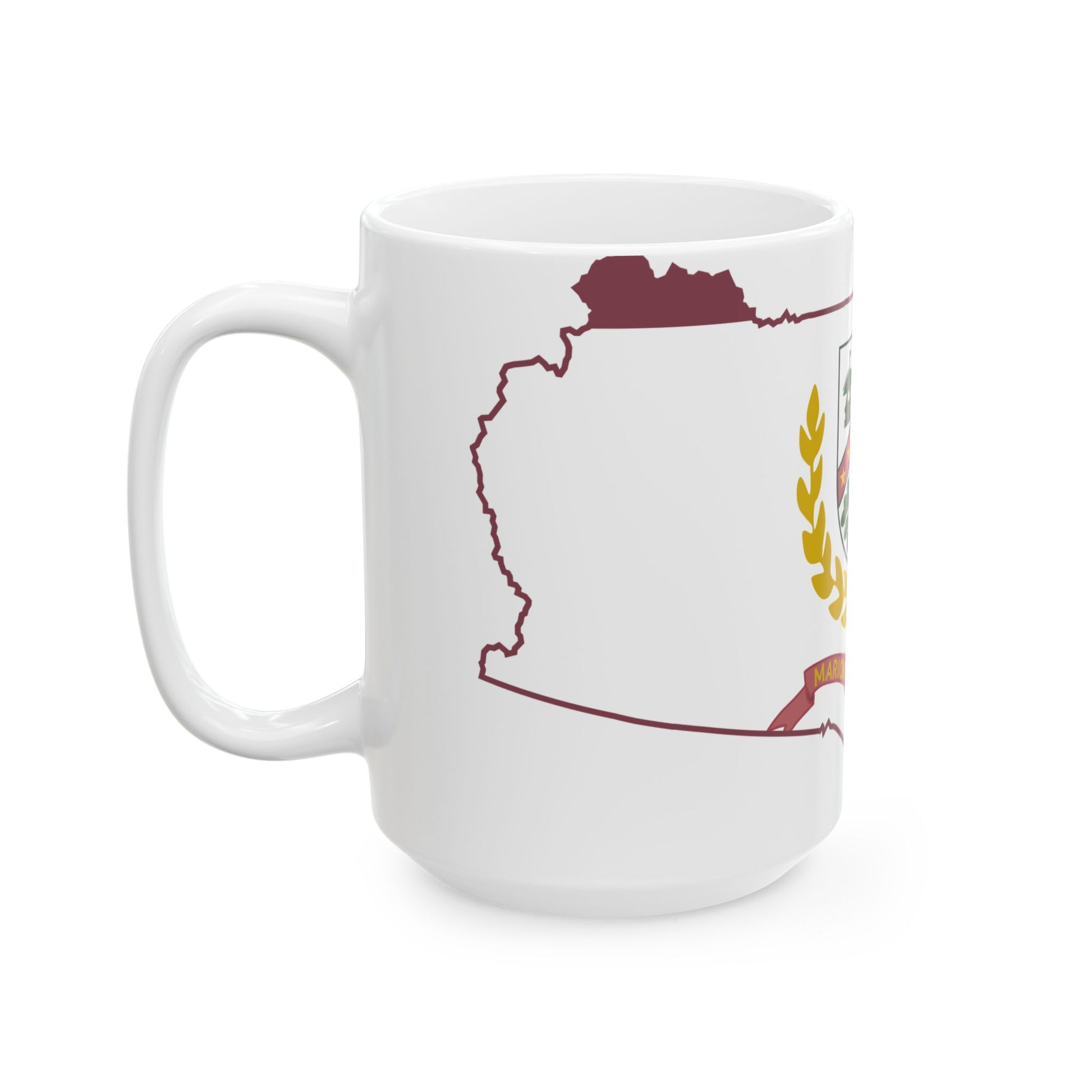 Flag map of Marion County West Virginia (United States) White Coffee Mug-Go Mug Yourself