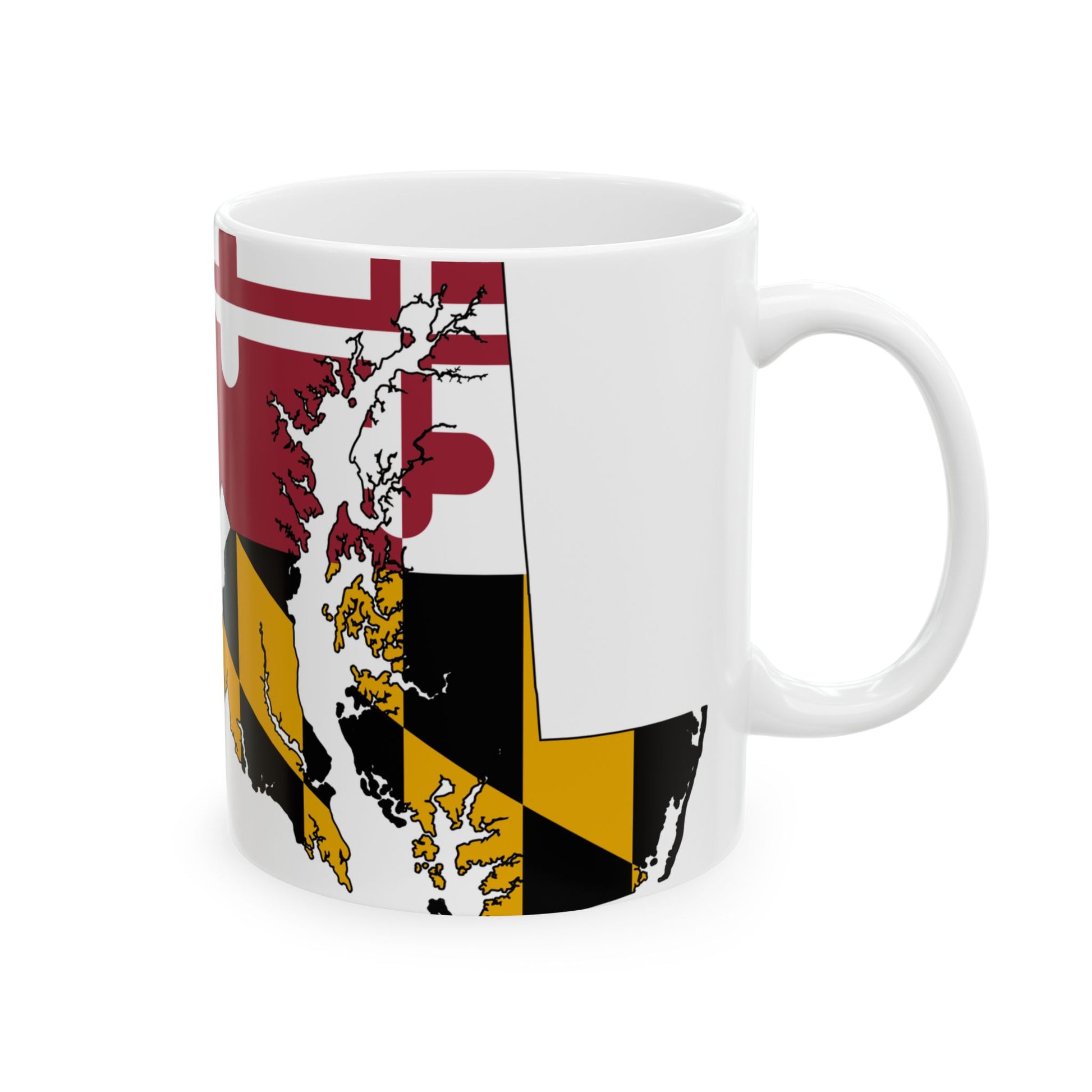 Flag-map of Maryland (United States) White Coffee Mug-Go Mug Yourself