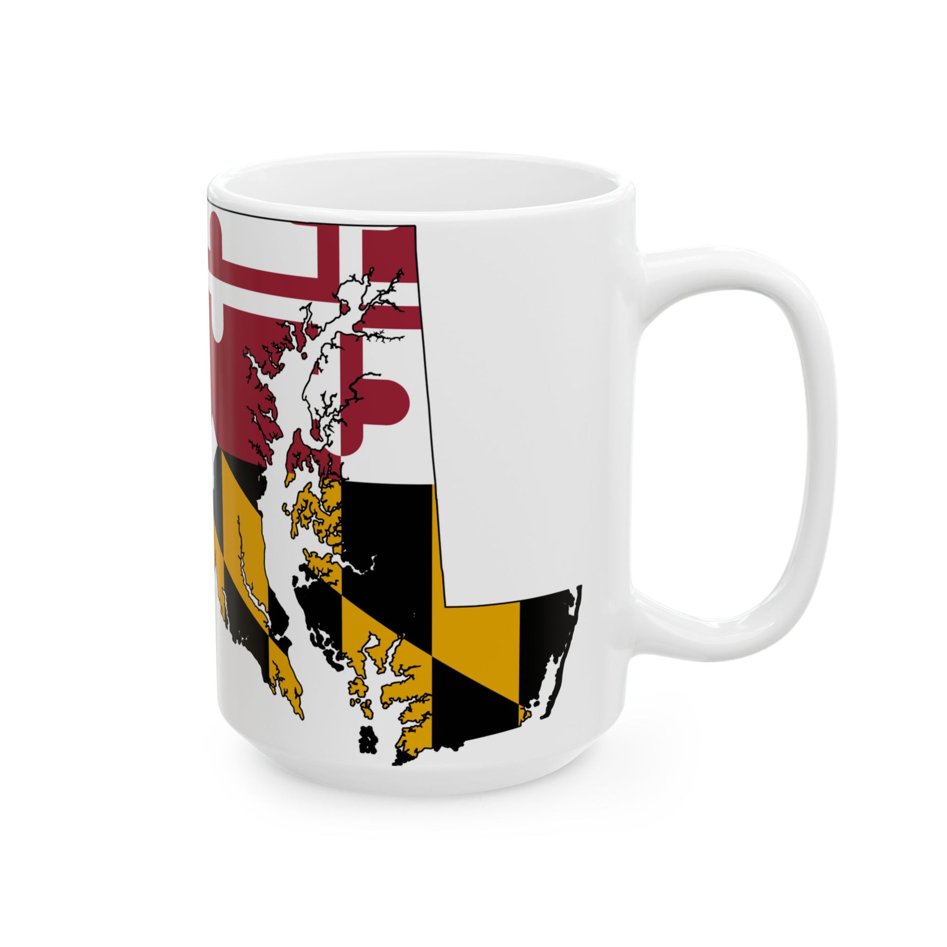 Flag-map of Maryland (United States) White Coffee Mug-Go Mug Yourself