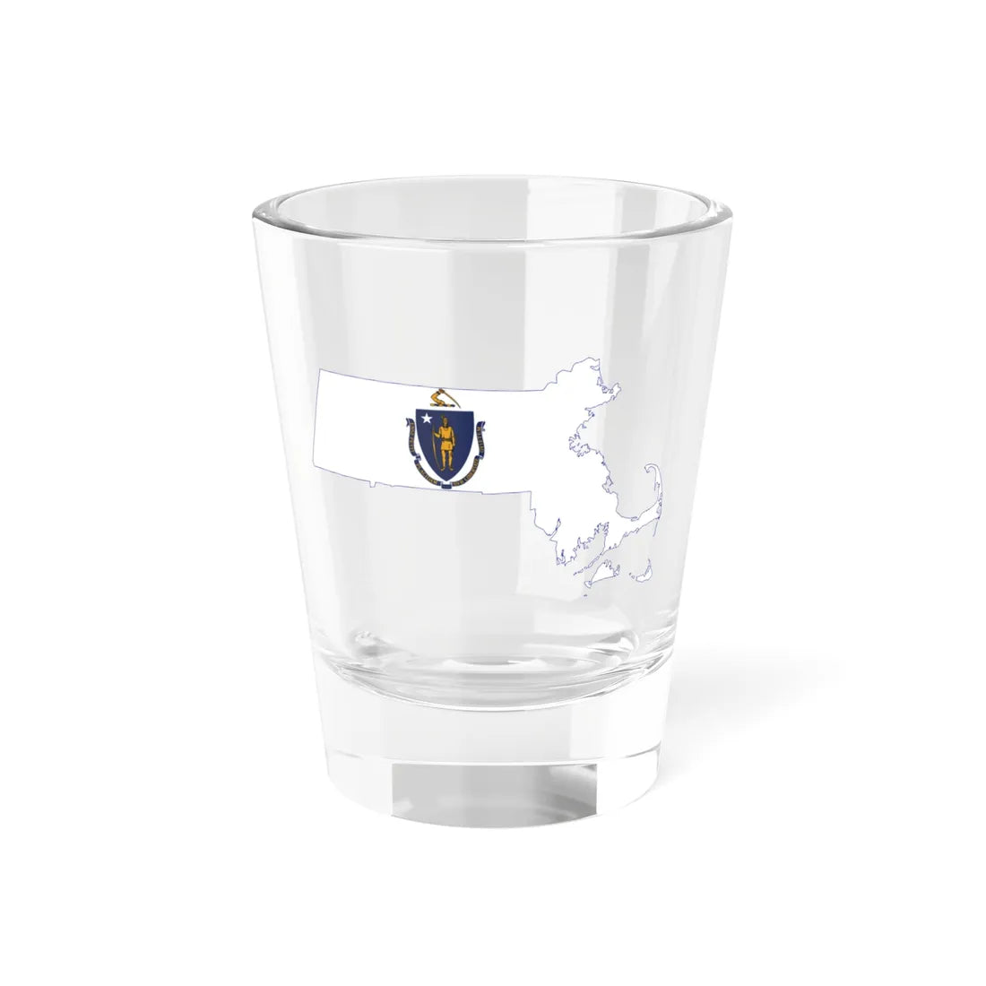 Flag-map of Massachusetts (United States) Shot Glass 1.5oz 1.5oz - Go Mug Yourself