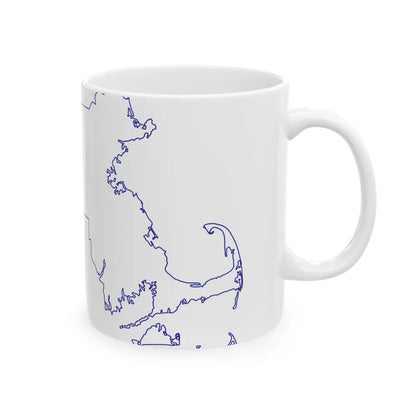Flag-map of Massachusetts (United States) White Coffee Mug - Go Mug Yourself
