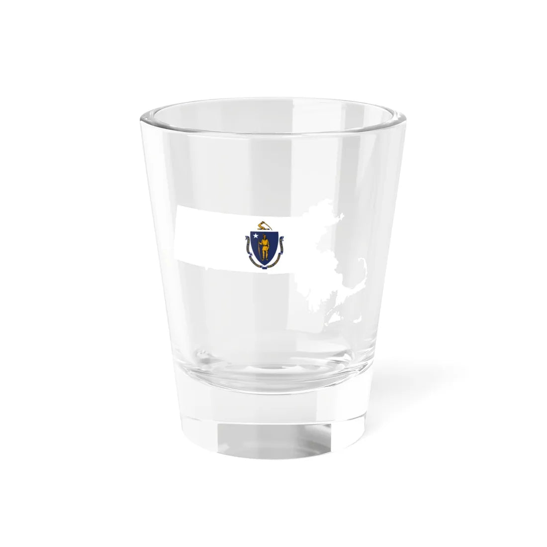 Flag-map of Massachusetts without outline (United States) Shot Glass 1.5oz 1.5oz - Go Mug Yourself