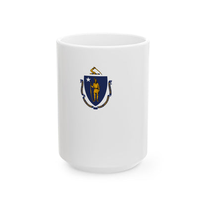 Flag-map of Massachusetts without outline (United States) White Coffee Mug-15oz-Go Mug Yourself