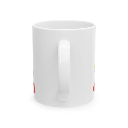 Flag map of MecklenburgVorpommern (Germany) White Coffee Mug-Go Mug Yourself