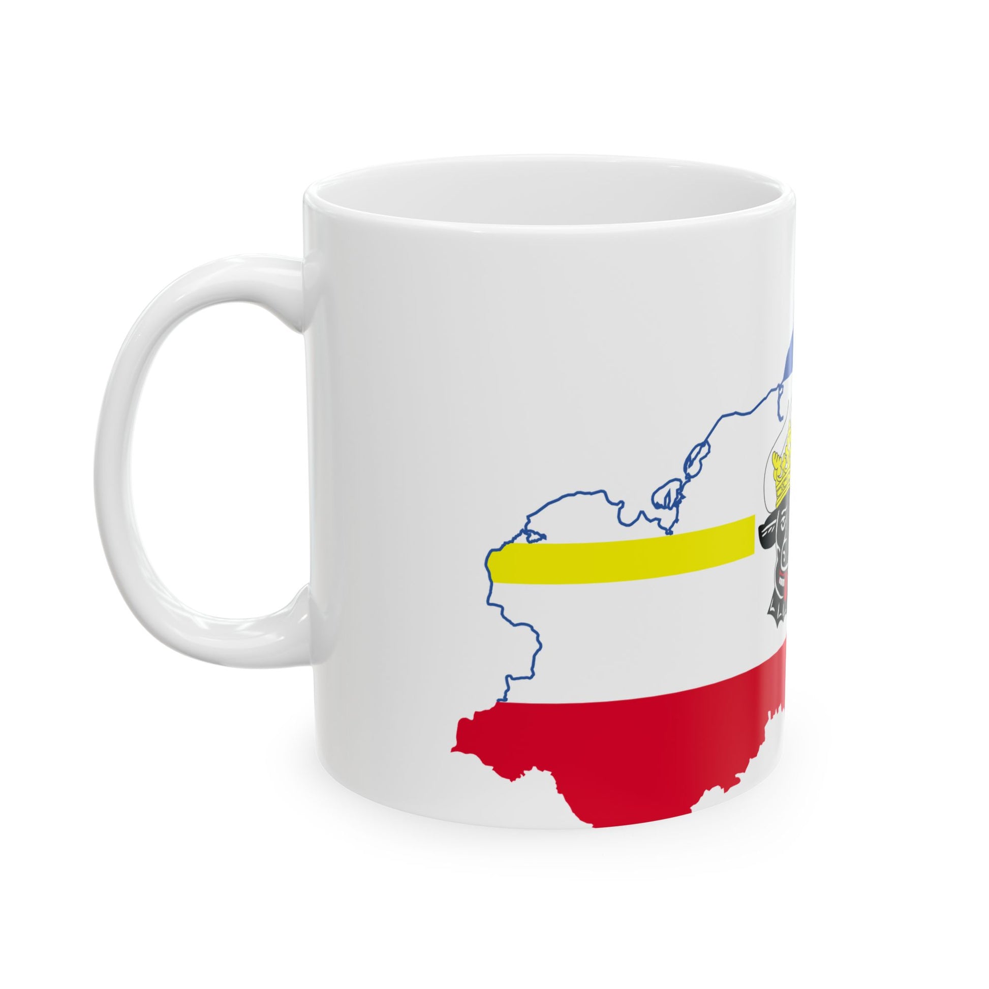 Flag map of MecklenburgVorpommern (Germany) White Coffee Mug-Go Mug Yourself