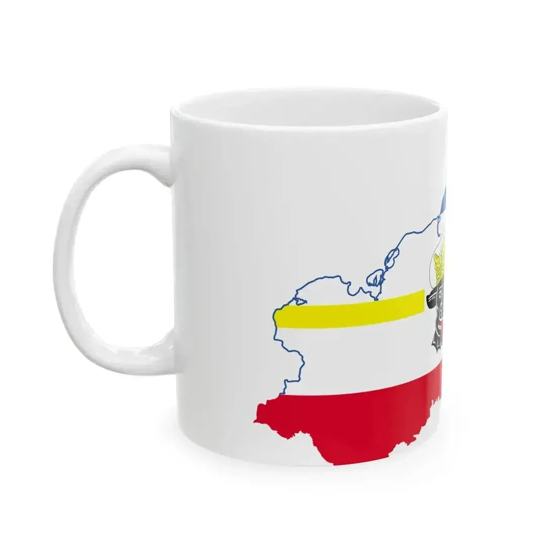 Flag map of MecklenburgVorpommern (Germany) White Coffee Mug - Go Mug Yourself