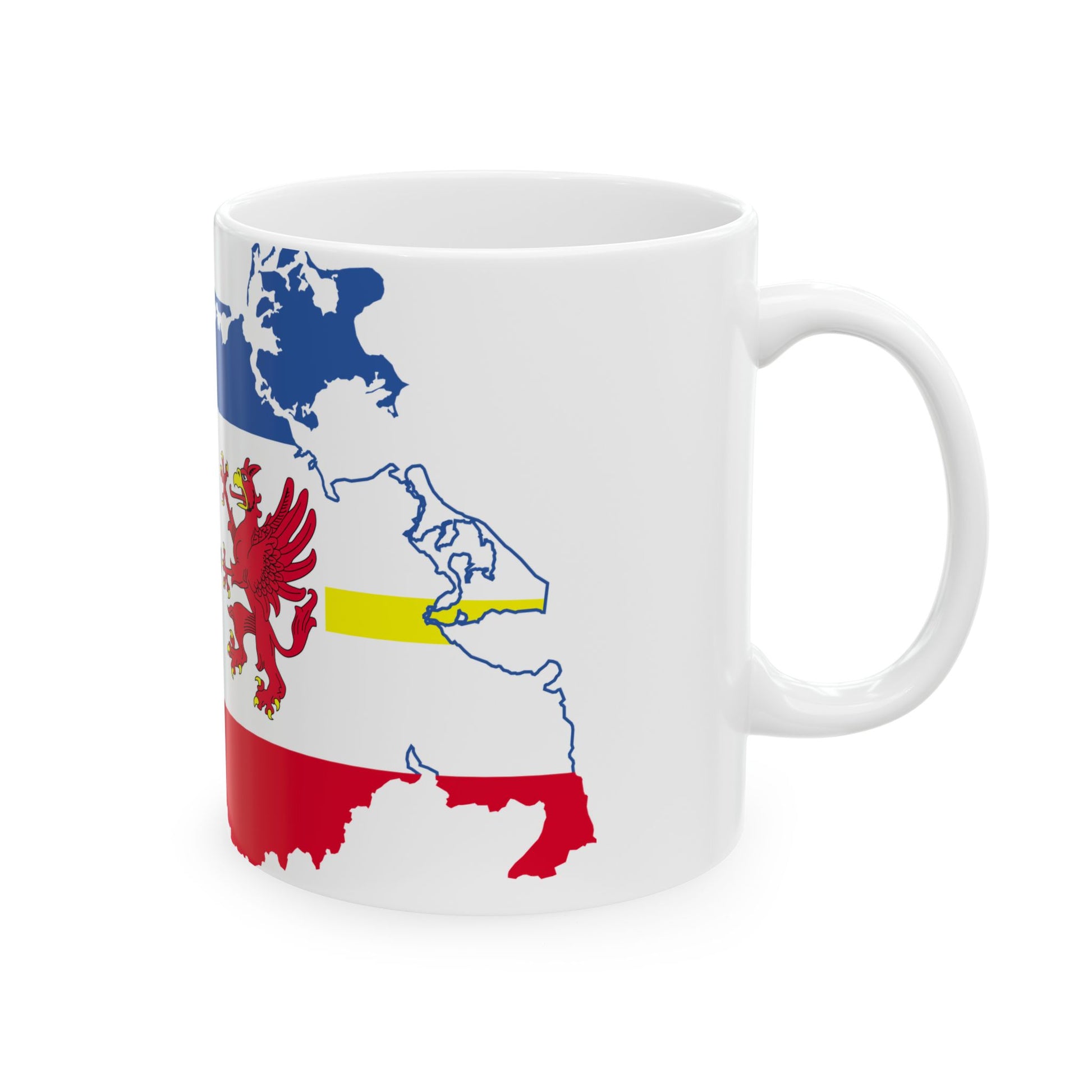Flag map of MecklenburgVorpommern (Germany) White Coffee Mug-Go Mug Yourself