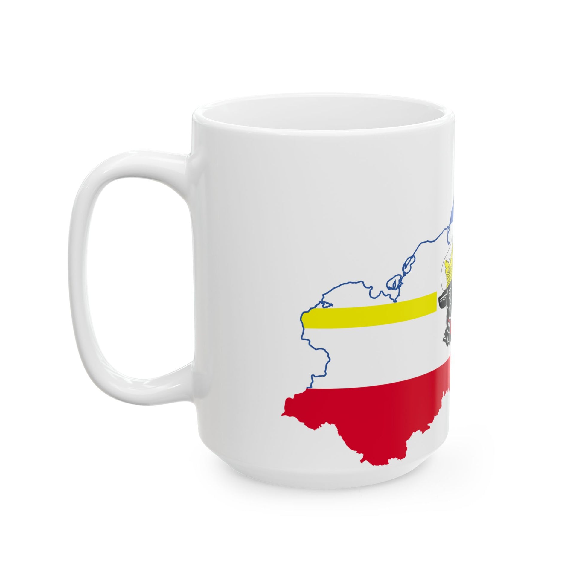 Flag map of MecklenburgVorpommern (Germany) White Coffee Mug-Go Mug Yourself