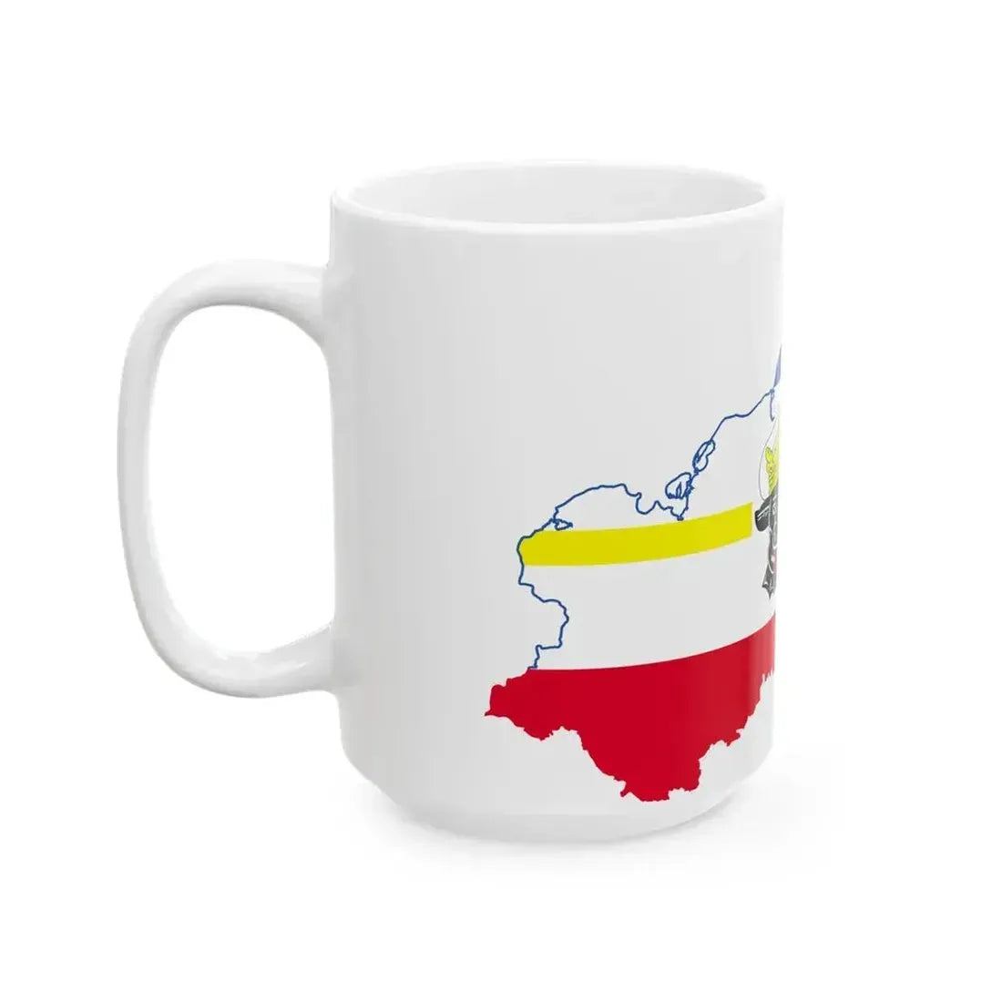 Flag map of MecklenburgVorpommern (Germany) White Coffee Mug - Go Mug Yourself