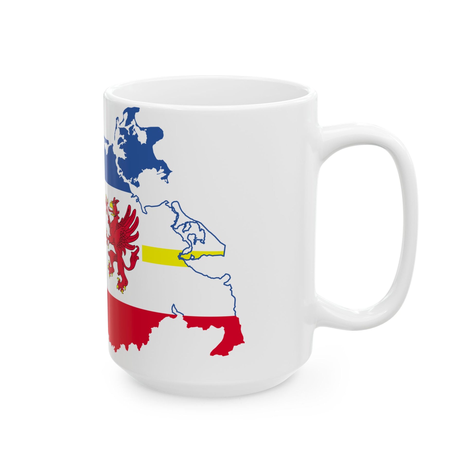 Flag map of MecklenburgVorpommern (Germany) White Coffee Mug-Go Mug Yourself