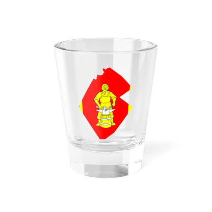 Flag-map of Melallostroy (Russia) Shot Glass 1.5oz 1.5oz - Go Mug Yourself