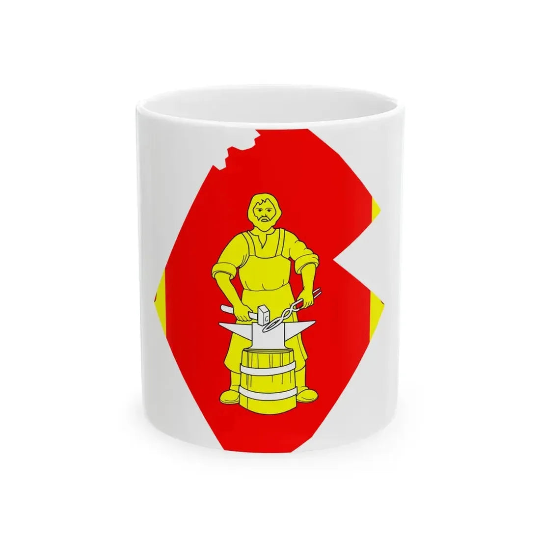 Flag-map of Melallostroy (Russia) White Coffee Mug 11oz - Go Mug Yourself