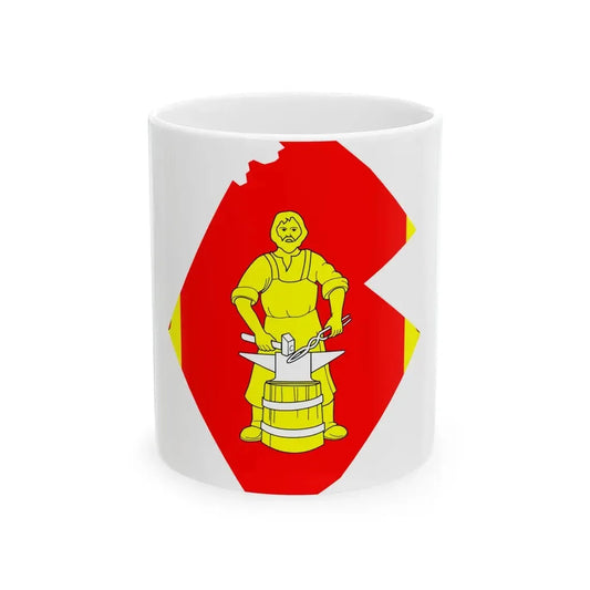 Flag-map of Melallostroy (Russia) White Coffee Mug 11oz - Go Mug Yourself