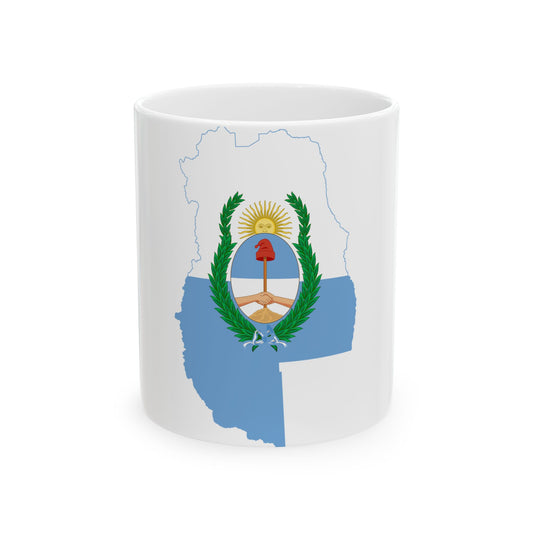 Flag-map of Mendoza Province (Argentina) White Coffee Mug-11oz-Go Mug Yourself