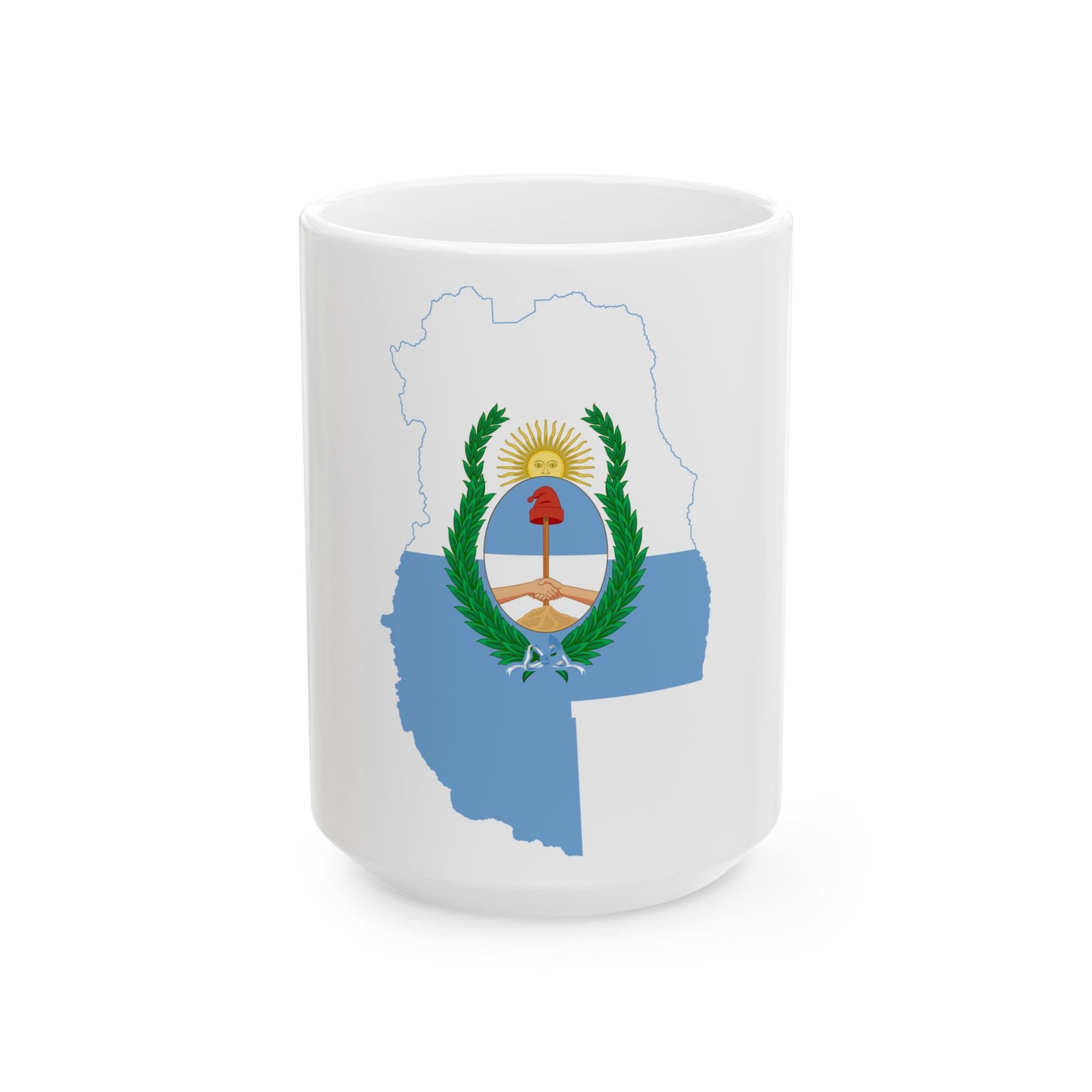 Flag-map of Mendoza Province (Argentina) White Coffee Mug-15oz-Go Mug Yourself